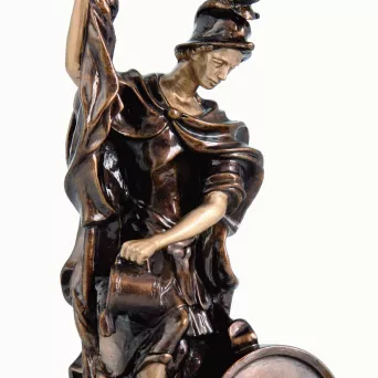 RFST2021-40/BR figurka odlewana brązowa z miejscem na emblemat STRAŻACTWO h-40 cm