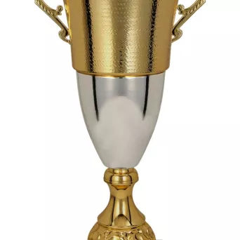 2071A Puchar metalowy złoto-srebrny h-71 cm, d-24 cm