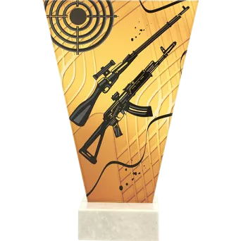 VL1-B/SHO2 Trofeum szklane na podstawie marmurowej - strzelectwo h-20,5 cm, grub. 1 cm