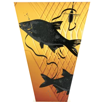 VL1-A/FIS1 Trofeum szklane na podstawie marmurowej - wędkarstwo h-22,5 cm, grub. 1 cm