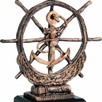 RTY1030/BR figurka odlewana brązowa  ŻEGLARSTWO h-23 cm