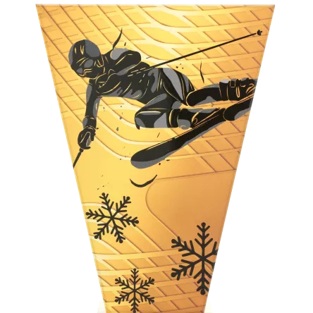 VL1-D/SKI2 Trofeum szklane na podstawie marmurowej - narciarstwo h-15 cm, grub. 1 cm