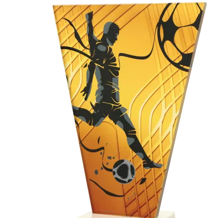 VL1-A/SOC1 Trofeum szklane na podstawie marmurowej - piłka nożna h-22,5 cm, grub. 1 cm