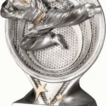 RS1601 figurka odlewana złoto-srebrna  KARATE h-15,5 cm