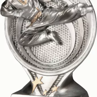 RS1601 figurka odlewana złoto-srebrna  KARATE h-15,5 cm