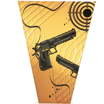 VL1-A/SHO1 Trofeum szklane na podstawie marmurowej - strzelectwo h-22,5 cm, grub. 1 cm