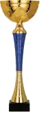 9253B Puchar złoto-niebieski h-44 cm, d-14 cm