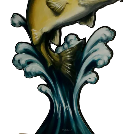 WL-FIS Statuetka metalowa WĘDKARSTWO h-30cm, grub. 5mm