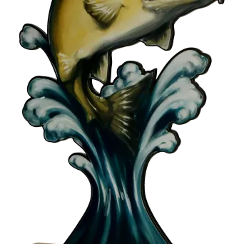 WL-FIS Statuetka metalowa WĘDKARSTWO h-30cm, grub. 5mm