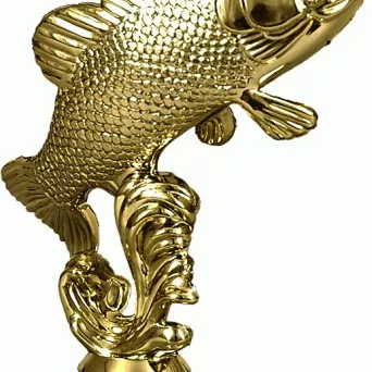 F110/G Figurka plastikowa złota WĘDKARSTWO h-9 cm