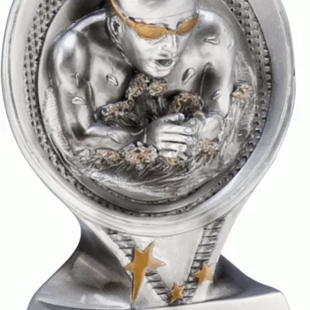 RS401 figurka odlewana złoto-srebrna  PŁYWANIE h-15,5 cm