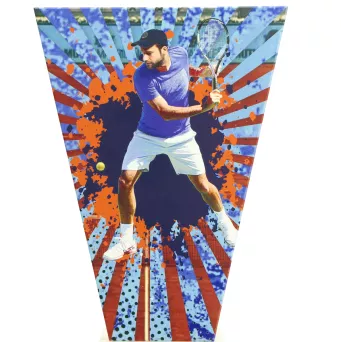 VL2-B/TEN2 Trofeum szklane na podstawie marmurowej - tenis ziemny h-20,5 cm, grub. 1 cm