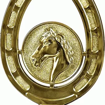 F149/G Figurka plastikowa złota JAZDA KONNA h-12 cm