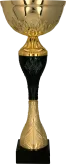 9268C Puchar metalowy złoto-czarny h-30cm, d-12cm
