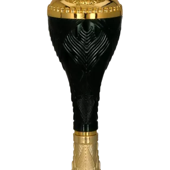 9268C Puchar metalowy złoto-czarny h-30cm, d-12cm