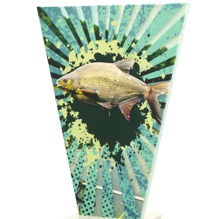 VL2-B/FIS1 Trofeum szklane na podstawie marmurowej - wędkarstwo h-20,5 cm, grub. 1 cm