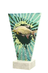 VL2-B/FIS1 Trofeum szklane na podstawie marmurowej - wędkarstwo h-20,5 cm, grub. 1 cm