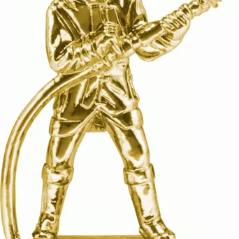 F47/G Figurka plastikowa złota STRAŻACTWO h-13 cm