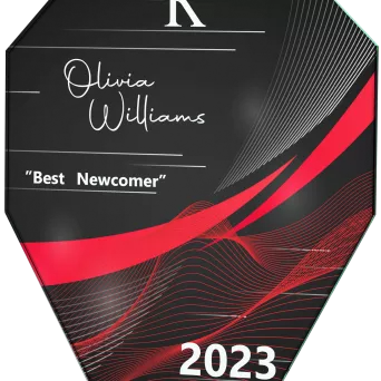 GS117-23 Trofeum szklane h-23cm, grub. 1 cm