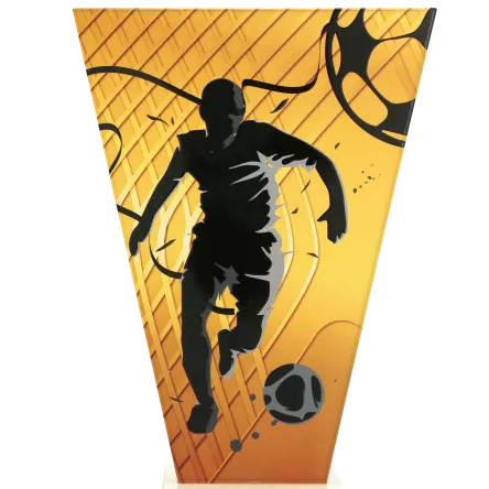 VL1-B/SOC2 Trofeum szklane na podstawie marmurowej - piłka nożna h-20,5 cm, grub. 1 cm