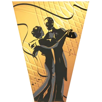 VL1-A/DAN1 Trofeum szklane na podstawie marmurowej - taniec h-22,5 cm, grub. 1 cm