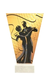 VL1-A/DAN1 Trofeum szklane na podstawie marmurowej - taniec h-22,5 cm, grub. 1 cm