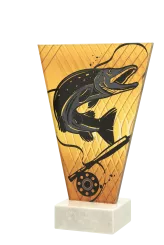 VL1-D/FIS3 Trofeum szklane na podstawie marmurowej -wędkarstwo h-15 cm, grub. 1 cm
