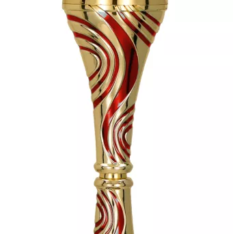 8364F Puchar złoto-czerwony h-27,5 cm, d-10 cm