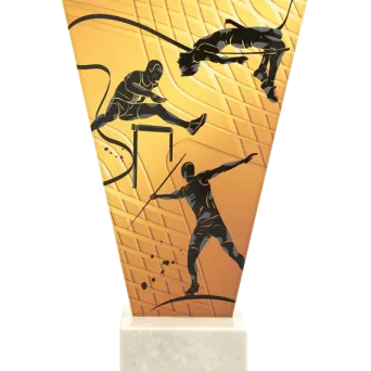 VL1-D/ATH Trofeum szklane na podstawie marmurowej - lekkoatletyka h-15 cm, grub. 1 cm