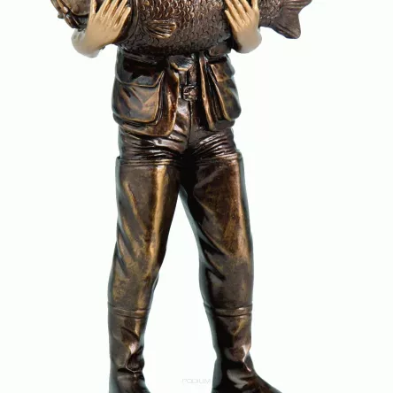 RFXR1757/BR figurka odlewana brązowa  WĘDKARSTWO h-20,5 cm