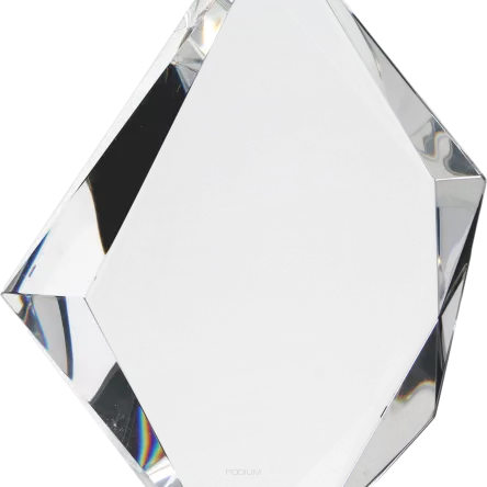 C036 Trofeum szklane h-19,5 cm, grub. 3 cm