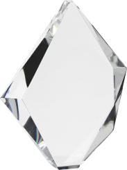 C036 Trofeum szklane h-19,5 cm, grub. 3 cm