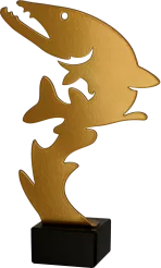 ML-FIS2 Statuetka metalowa WĘDKARSTWO h-21cm, grub. 2mm