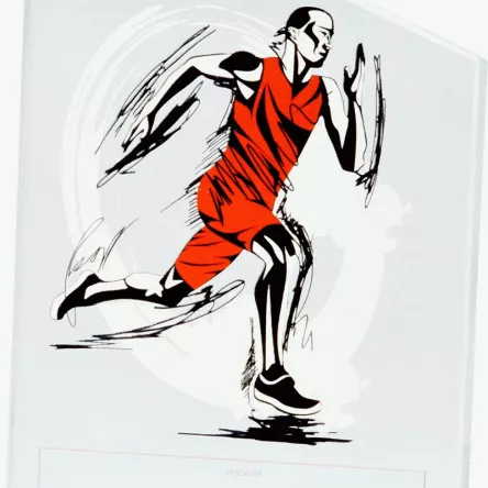 SG1020/RUN trofeum szklane h-12,5 cm, grub. 1 cm