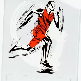 SG1020/RUN trofeum szklane h-12,5 cm, grub. 1 cm