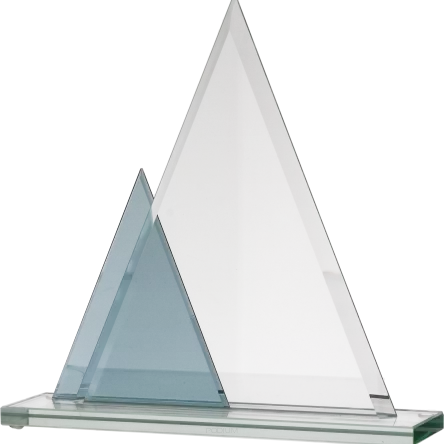 GS100-22 trofeum szklane h- 21,5 cm, grub. 1 cm