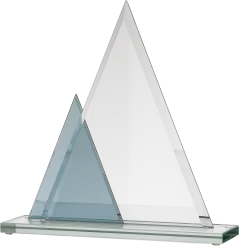 GS100-22 trofeum szklane h- 21,5 cm, grub. 1 cm