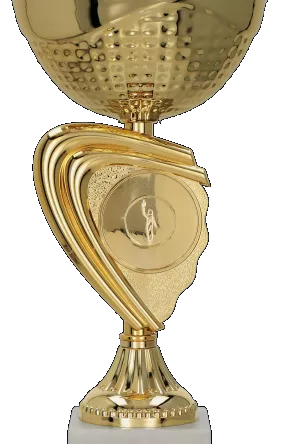 9265F Puchar metalowy złoty h-16cm, d-8cm embl. 50mm