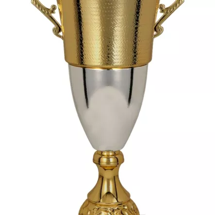 2071E Puchar metalowy złoto-srebrny h-46,5 cm, d-16 cm