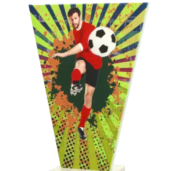 VL2-D/SOC2 Trofeum szklane na podstawie marmurowej - piłka nożna h-15 cm, grub. 1 cm