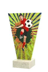 VL2-D/SOC2 Trofeum szklane na podstawie marmurowej - piłka nożna h-15 cm, grub. 1 cm