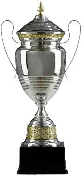 1072A Puchar metalowy srebrno-złoty h-71cm d-20cm
