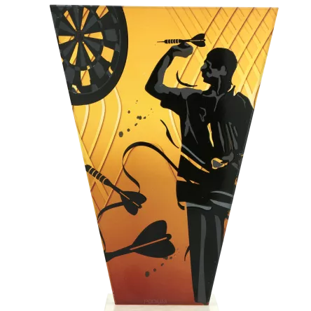 VL1-C/DAR Trofeum szklane na podstawie marmurowej - dart h-17,5 cm, grub. 1 cm