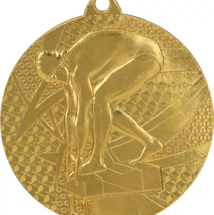 MMC7450/G Medal złoty- pływanie - medal stalowy R- 50 mm, T- 2 mm