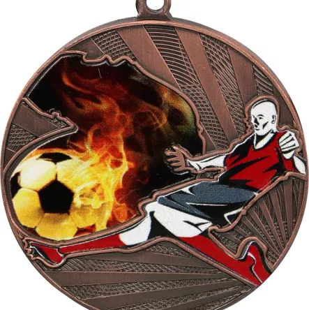 MMC5056/SOC/B Medal brązowy- piłka nożna - medal stalowy - kolorowy R- 50 mm, T- 3 mm