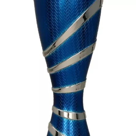 7223D Puchar metalowy srebrno-niebieski h-26 cm, d-10cm