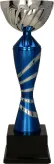 7223D Puchar metalowy srebrno-niebieski h-26 cm, d-10cm