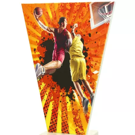 VL2-D/BAS Trofeum szklane na podstawie marmurowej - koszykówka h-15 cm, grub. 1 cm