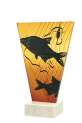VL1-B/FIS1 Trofeum szklane na podstawie marmurowej - wędkarstwo h-20,5 cm, grub. 1 cm