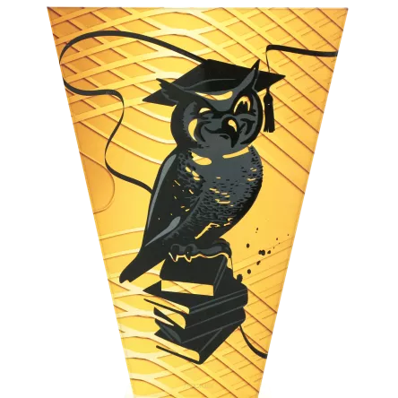 VL1-D/SCH Trofeum szklane na podstawie marmurowej - szkolnictwo h-15 cm, grub. 1 cm